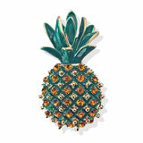 Daiiibabyyy Brooch Pins Plant Pineapple Rhinestones Women Fashion Jewelry Unisex Gift Luxury Suit Clothing Accessories Alloy Metal