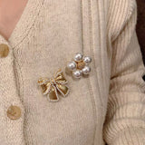 Set Imitation Pearl Rhinestones Pin Coat Clothes Accessories Gift Prevent Exposure Brooches for Women daiiibabyyy