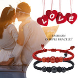 Daiiibabyyy Love Couple Bracelets for Women Men, Handmade Braided Rope Chain Lucky Knot Charm Wristband,Valentine's Day Gift Jewelry