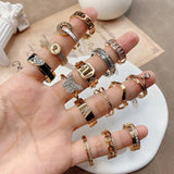 Daiiibabyyy 10/20Pcs/Lot Classic Geometric Modeling Stainless Steel Rings For Women Simple Love Fade Resistant Jewelry Party Wedding Gifts