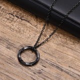 Daiiibabyyy Men's Norse Viking Necklaces, Never Fade Silver Color Stainless Steel Mobius Round Pendant Collar Male Gift Jewelry