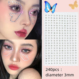 Daiiibabyyy Face Tattoo Eyeshadow Stickers Nail Stickers 3D Pearl Face Jewels Diamond Decoration Self Adhesive Body Brow Makeup DIY Beauty