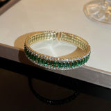 Daiiibabyyy Lots Bracelet For Women Lnlaid Colored Zircon Emerald Unisex  Luxury Jewelry Free Shipping New Users Bonus