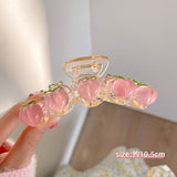 Peach Hairpin Large Catch Clip Shark Clip Female Spring Hair Accessories Back Of Head 2022 New Hairpin Clip Headdress daiiibabyyy