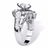 Daiiibabyyy Luxury Oval Cut Crystal Wedding Rings With Brilliant Cubic Zirconia Bling Bling Engagement Rings Trendy Women Jewelry Wholesale