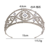 Daiiibabyyy Bridal Hair Jewelry AAA Zircon Tiara Cubic Zirconia Crowns Rhinestone Pageant Diadem Bride Women CZ Headband Wedding Accessories