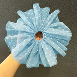 Daiiibabyyy New Oversized Solid Scrunchies Dots Organza Hair Rope Fluffy Elegant Ponytail Holder Net Yarn Elastic Rubber Band Women Headwear