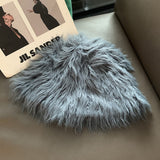 Daiiibabyyy Winter Thick Furry Winter Hat Fluffy Russian Rabbit Fur Women Girl Fur Headband Hat Winter Outdoor Earwarmer Ski Hats Hot