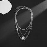 Daiiibabyyy Vintage Portrait Coin Pendant Multi-layer Necklace Man Luxury Long Sweater Chain Hip-hop Personality Men's Accessories