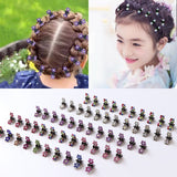 Daiiibabyyy 12 Pcs Butterfly Diamond Plum Hair Clips Mini Hairpin Small Flowers Hair Clip Bangs for Children Crystal Girls Hair Accessories