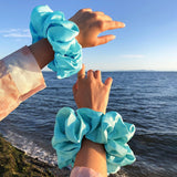 Daiiibabyyy 2pcs Oversized Scrunchies Satin Solid Hair Rope Women Set Hair Ties Elastic Hair Bands Girl Ponytail Holder Hair Accessories