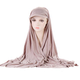 Daiiibabyyy New Baseball Caps for Women with Muslim Hijab Causal Scarf Hajib and Cap in One Fashion Hijab Hair Cover Turban Scarf for Moslem