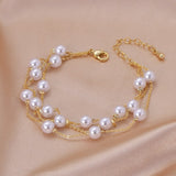 Daiiibabyyy Luxury Pearl Charm Bracelets for Women Fashion Classic Multilayer Bangles Female Party Jewelry Accessories