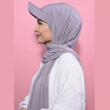 Daiiibabyyy New Baseball Caps for Women with Muslim Hijab Causal Scarf Hajib and Cap in One Fashion Hijab Hair Cover Turban Scarf for Moslem