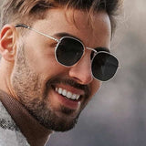 Daiiibabyyy 2023 Hexagon Sunglasses Women Brand Designer Sun Glasses Men Square Metal Frame Driving Fishing Glasses Goggle Zonnebril Mannen