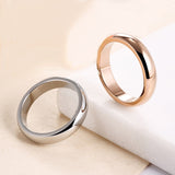 ZMZY Simple Smooth Stainless Steel Rings Engagement Couples Ring Fashion Jewelry Womens Accessories Anillos Gift Femme 4MM daiiibabyyy