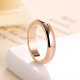 ZMZY Simple Smooth Stainless Steel Rings Engagement Couples Ring Fashion Jewelry Womens Accessories Anillos Gift Femme 4MM daiiibabyyy