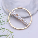 1Pc Fashion Crystal Rhinestones Hairpin Star Triangle Round Shape Women Hair Clips Pearl Barrettes Hair Styling Accessories daiiibabyyy