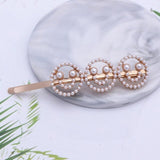 1Pc Fashion Crystal Rhinestones Hairpin Star Triangle Round Shape Women Hair Clips Pearl Barrettes Hair Styling Accessories daiiibabyyy