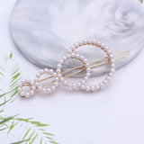 1Pc Fashion Crystal Rhinestones Hairpin Star Triangle Round Shape Women Hair Clips Pearl Barrettes Hair Styling Accessories daiiibabyyy