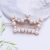 1Pc Fashion Crystal Rhinestones Hairpin Star Triangle Round Shape Women Hair Clips Pearl Barrettes Hair Styling Accessories daiiibabyyy