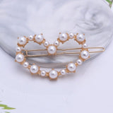 1Pc Fashion Crystal Rhinestones Hairpin Star Triangle Round Shape Women Hair Clips Pearl Barrettes Hair Styling Accessories daiiibabyyy