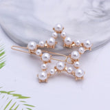 1Pc Fashion Crystal Rhinestones Hairpin Star Triangle Round Shape Women Hair Clips Pearl Barrettes Hair Styling Accessories daiiibabyyy