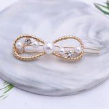 1Pc Fashion Crystal Rhinestones Hairpin Star Triangle Round Shape Women Hair Clips Pearl Barrettes Hair Styling Accessories daiiibabyyy