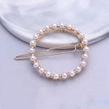 1Pc Fashion Crystal Rhinestones Hairpin Star Triangle Round Shape Women Hair Clips Pearl Barrettes Hair Styling Accessories daiiibabyyy