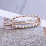 1Pc Fashion Crystal Rhinestones Hairpin Star Triangle Round Shape Women Hair Clips Pearl Barrettes Hair Styling Accessories daiiibabyyy