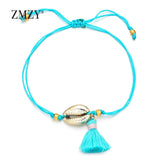 ZMZY New Tassel Shell Bracelets For Women Boho Beach Beads Bracelet Anklet Handmade Adjustable Bohemian Jewelry Gift Love Gift daiiibabyyy