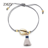 ZMZY New Tassel Shell Bracelets For Women Boho Beach Beads Bracelet Anklet Handmade Adjustable Bohemian Jewelry Gift Love Gift daiiibabyyy