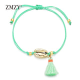 ZMZY New Tassel Shell Bracelets For Women Boho Beach Beads Bracelet Anklet Handmade Adjustable Bohemian Jewelry Gift Love Gift daiiibabyyy