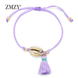 ZMZY New Tassel Shell Bracelets For Women Boho Beach Beads Bracelet Anklet Handmade Adjustable Bohemian Jewelry Gift Love Gift daiiibabyyy