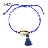 ZMZY New Tassel Shell Bracelets For Women Boho Beach Beads Bracelet Anklet Handmade Adjustable Bohemian Jewelry Gift Love Gift daiiibabyyy