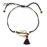 ZMZY New Tassel Shell Bracelets For Women Boho Beach Beads Bracelet Anklet Handmade Adjustable Bohemian Jewelry Gift Love Gift daiiibabyyy