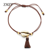 ZMZY New Tassel Shell Bracelets For Women Boho Beach Beads Bracelet Anklet Handmade Adjustable Bohemian Jewelry Gift Love Gift daiiibabyyy