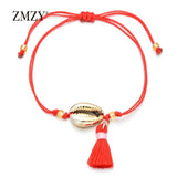 ZMZY New Tassel Shell Bracelets For Women Boho Beach Beads Bracelet Anklet Handmade Adjustable Bohemian Jewelry Gift Love Gift daiiibabyyy