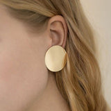 e912 Round Shaped Golden Earrings Simple Metal Vintage Earrings For Women Fashion Jewelry Girls Earring brincos daiiibabyyy