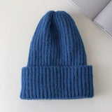 New Candy Colors Winter Hat Women Knitted Hat Warm Soft Trendy Hat Kpop Style Wool Beanie Elegant All-match Hat daiiibabyyy