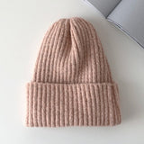 New Candy Colors Winter Hat Women Knitted Hat Warm Soft Trendy Hat Kpop Style Wool Beanie Elegant All-match Hat daiiibabyyy