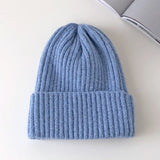 New Candy Colors Winter Hat Women Knitted Hat Warm Soft Trendy Hat Kpop Style Wool Beanie Elegant All-match Hat daiiibabyyy