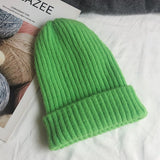 New Candy Colors Winter Hat Women Knitted Hat Warm Soft Trendy Hat Kpop Style Wool Beanie Elegant All-match Hat daiiibabyyy