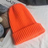 New Candy Colors Winter Hat Women Knitted Hat Warm Soft Trendy Hat Kpop Style Wool Beanie Elegant All-match Hat daiiibabyyy