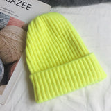 New Candy Colors Winter Hat Women Knitted Hat Warm Soft Trendy Hat Kpop Style Wool Beanie Elegant All-match Hat daiiibabyyy