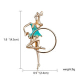 RINHOO Gymnastics Girl Flower Dancer Crystal Brooches for Women Cute Pin Bijouterie High Quality Corsage Fashion Wedding Jewelry daiiibabyyy