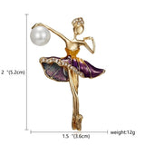 RINHOO Gymnastics Girl Flower Dancer Crystal Brooches for Women Cute Pin Bijouterie High Quality Corsage Fashion Wedding Jewelry daiiibabyyy