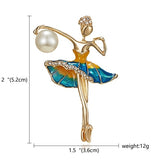 RINHOO Gymnastics Girl Flower Dancer Crystal Brooches for Women Cute Pin Bijouterie High Quality Corsage Fashion Wedding Jewelry daiiibabyyy