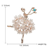 RINHOO Gymnastics Girl Flower Dancer Crystal Brooches for Women Cute Pin Bijouterie High Quality Corsage Fashion Wedding Jewelry daiiibabyyy