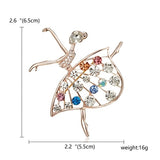 RINHOO Gymnastics Girl Flower Dancer Crystal Brooches for Women Cute Pin Bijouterie High Quality Corsage Fashion Wedding Jewelry daiiibabyyy